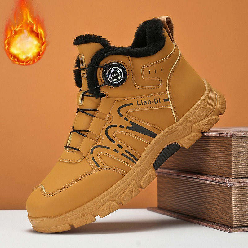 Men'S Shoes For Work - Fashion Plush Men's High Top Boots