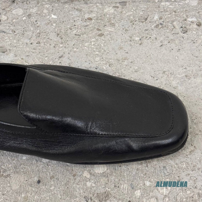 Men Shoes Office - Black Genuine Leather Men's Slip-On Loafers