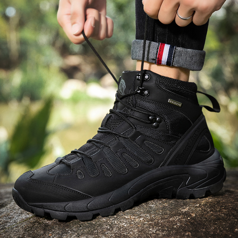 Men'S Shoes For Work - Men Tactical Boots Outdoor Waterproof Work