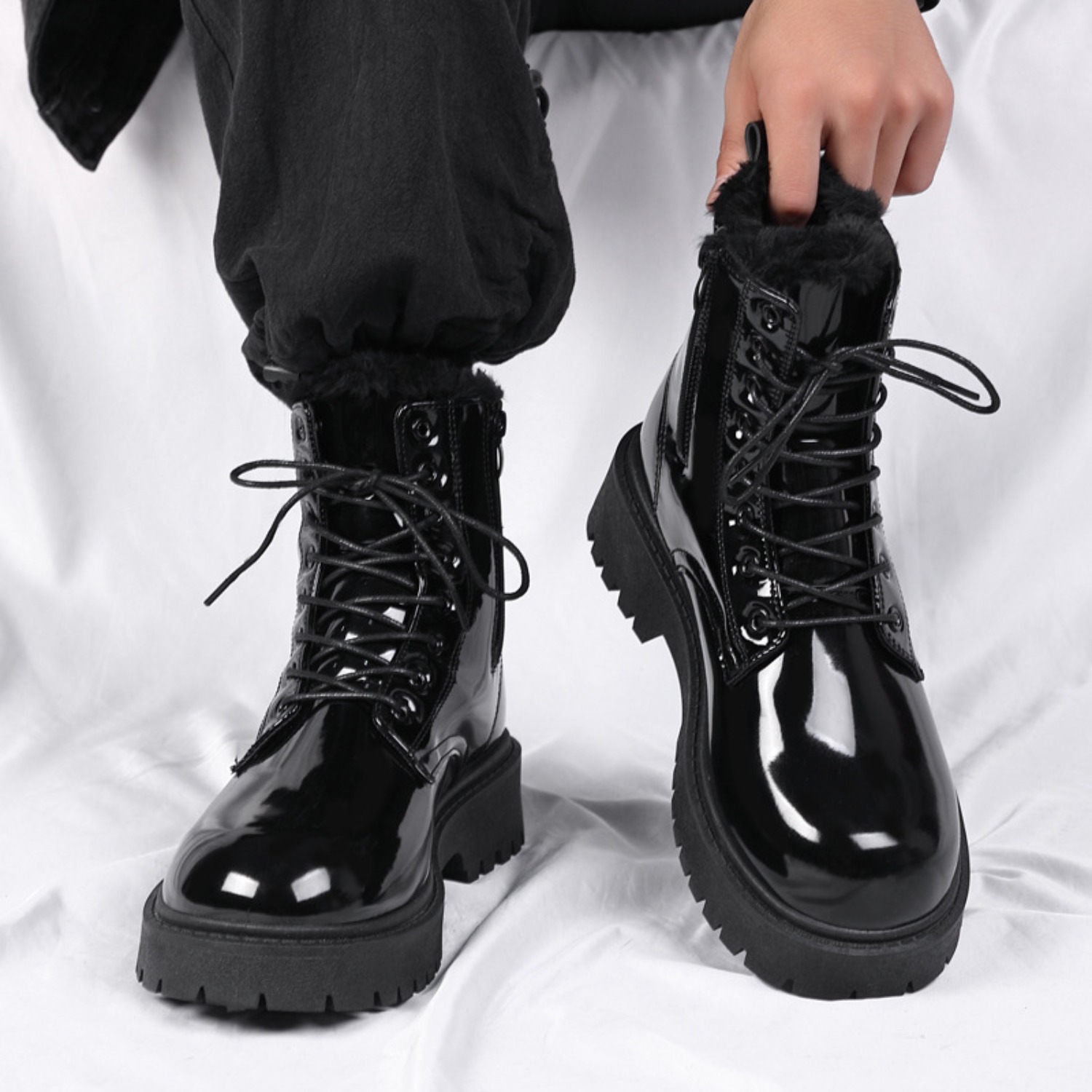 Men's warm plush high-top boot - đánh giá và giá Men Shoes Office