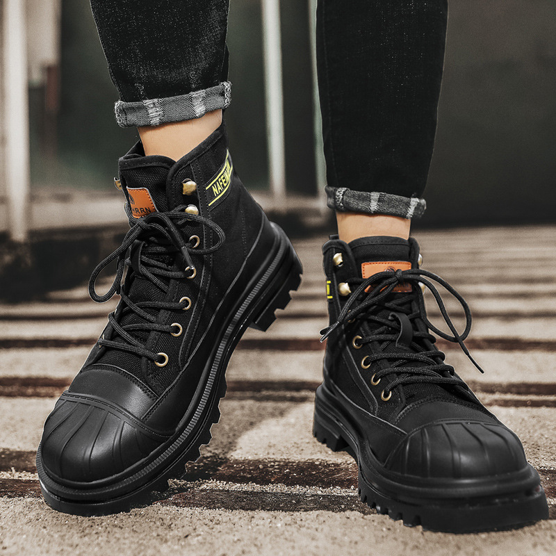 Mens Canvas Boots Fashion High - đánh giá và giá Men Shoes Office